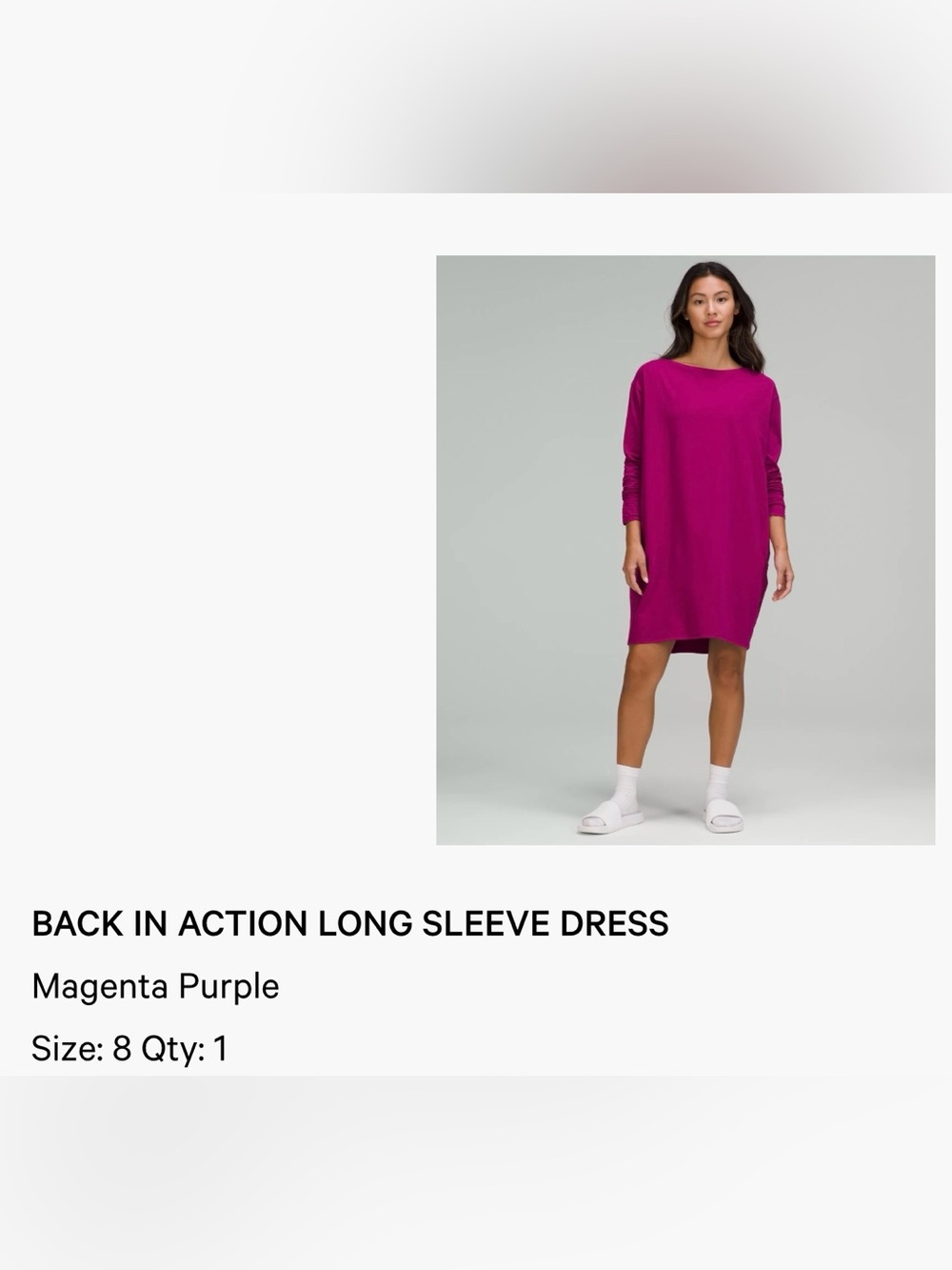 lululemon athletica Long Sleeve Tunic Dress in Magenta - Picture 4 of 4